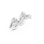 Gold Earrings SBER(21), White Gold, view 2