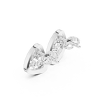 Gold Earrings SBER(21), White Gold, view 2