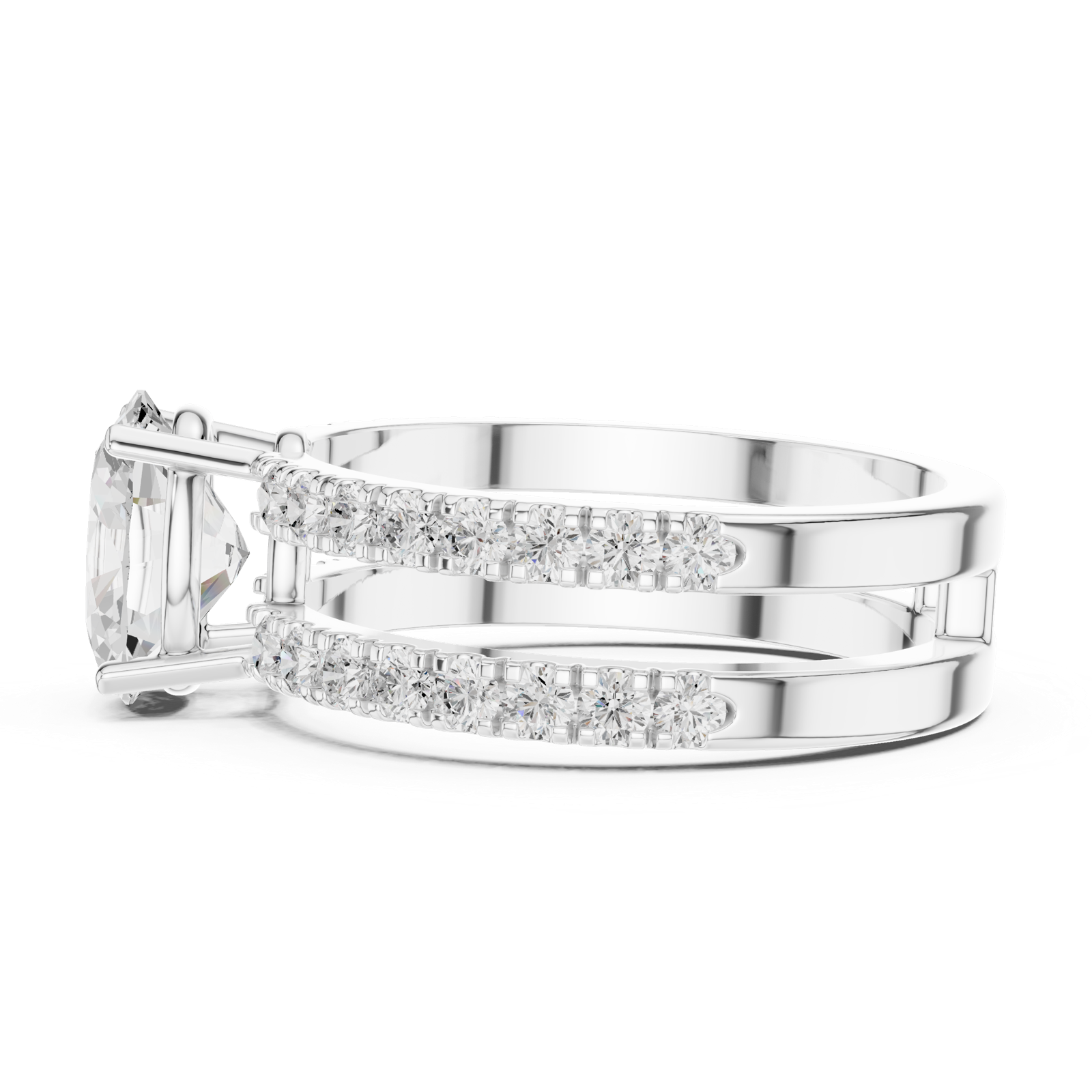 Gold Ring DDLR-1060, White Gold, view 3