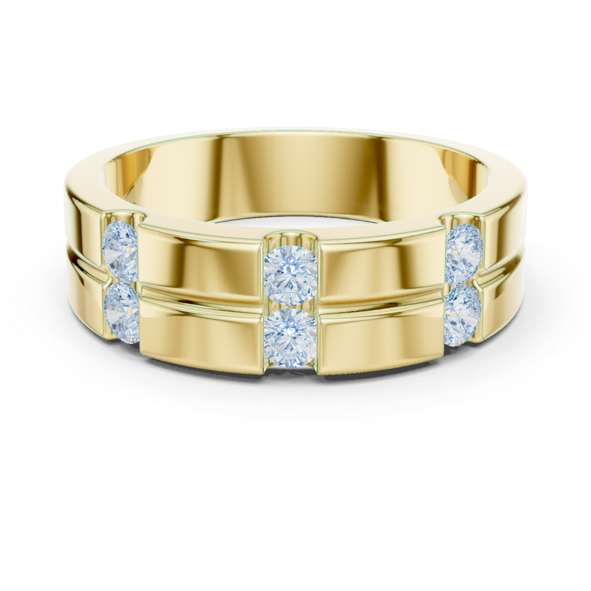 14K Solid Gold Lab Diamond Cluster Ring, Yellow Gold