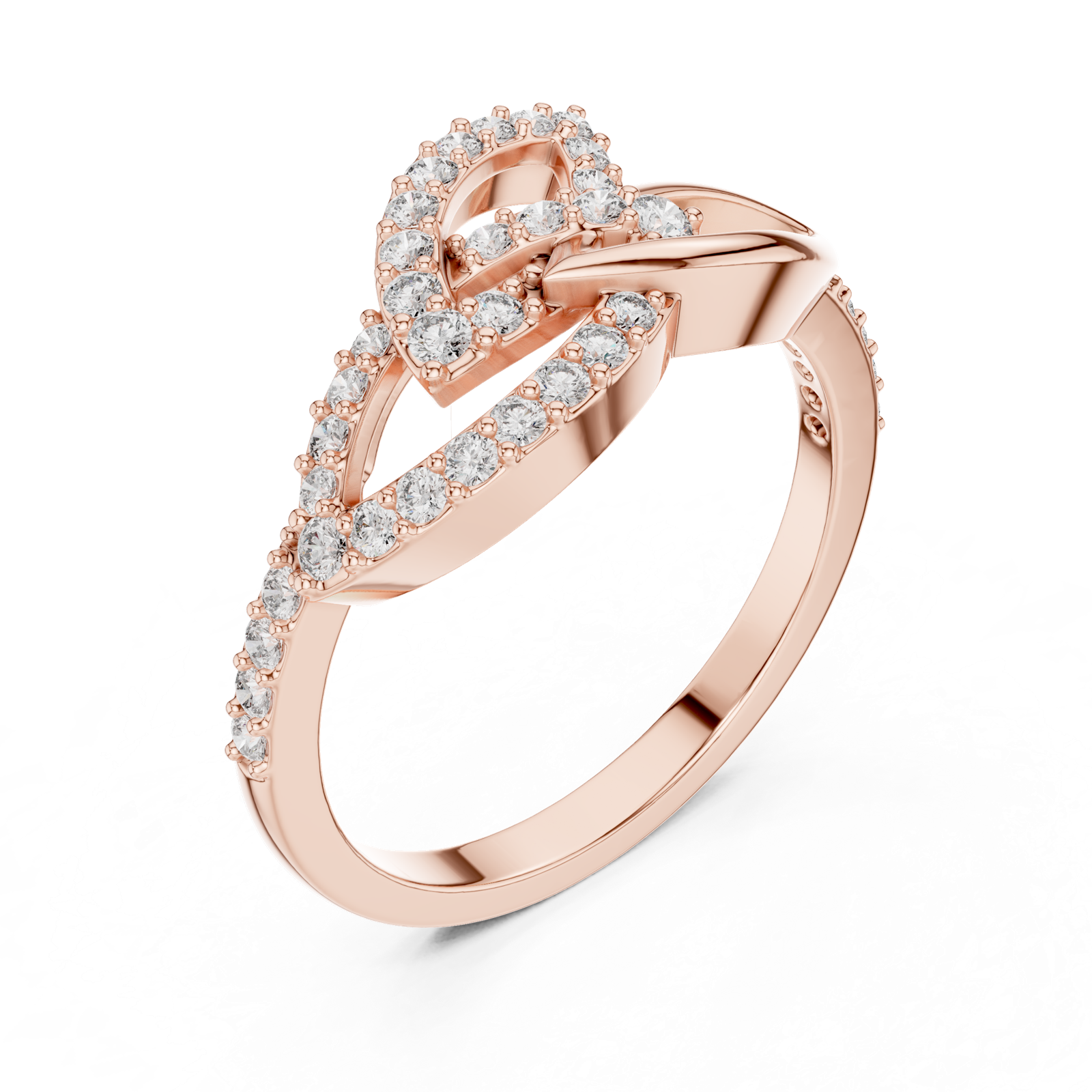 Gold Ring LR-01 (64), Rose Gold, view 2