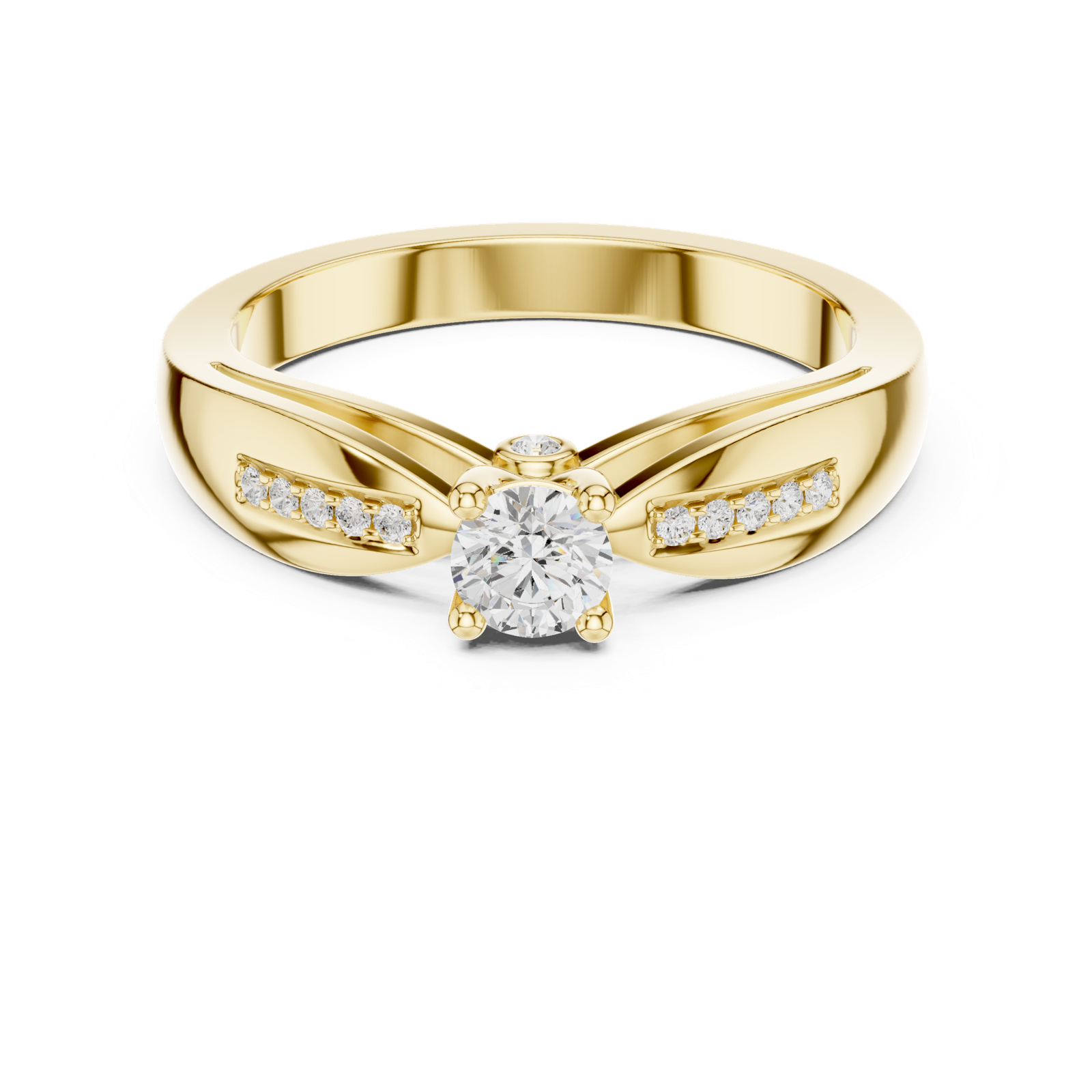 Gold Ring DDLR-839, Yellow Gold, view 4