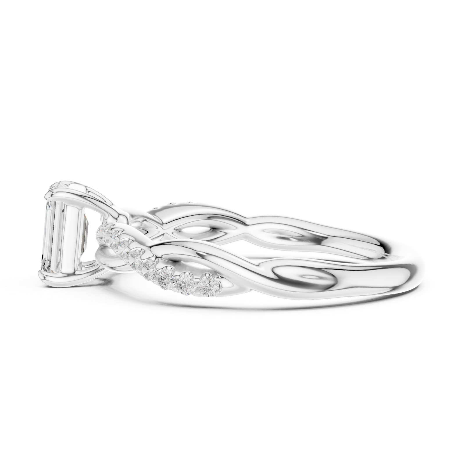 Gold Ring DDLR-593, White Gold, view 3