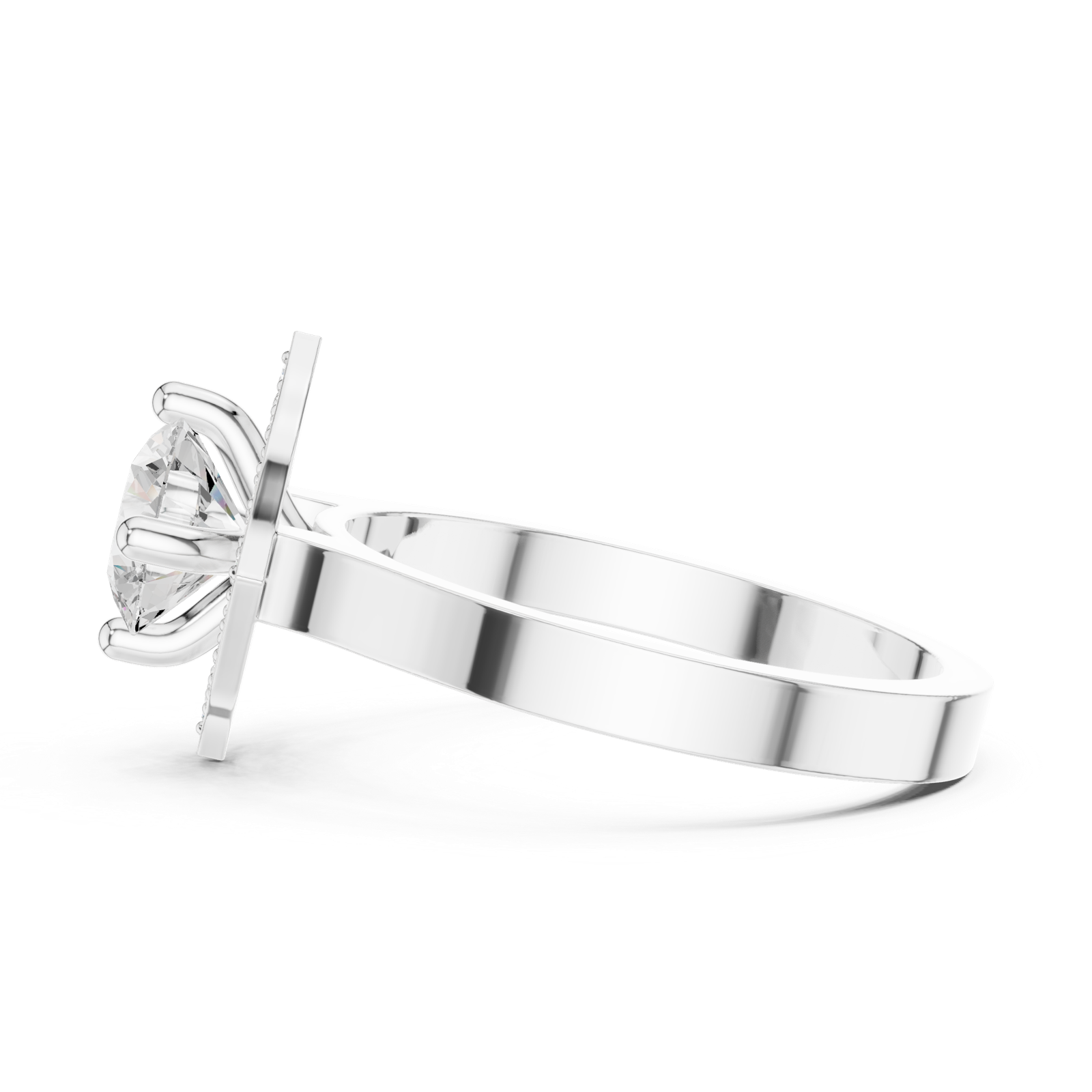 Gold Ring DDLR-327, White Gold, view 3