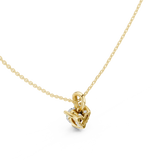 Gold Jewelry DDPO-009, Heart center stone, Yellow Gold, view 2