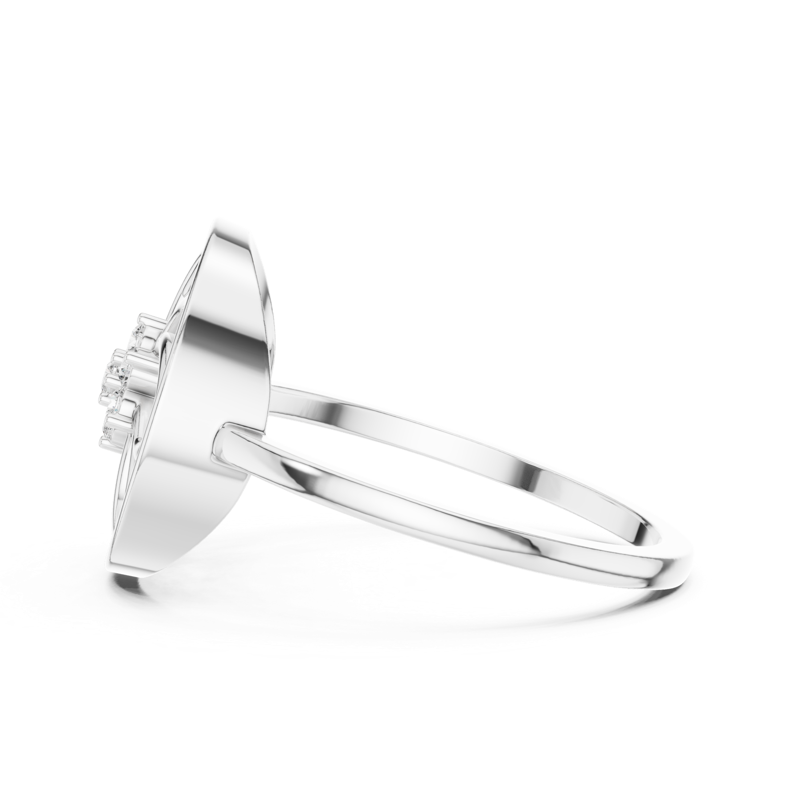 Gold Ring DR-6231, White Gold, view 3