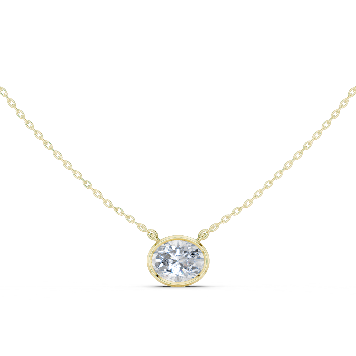 Gold Jewelry DDPO-007, Oval center stone, Yellow Gold