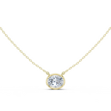 Gold Jewelry DDPO-007, Oval center stone, Yellow Gold