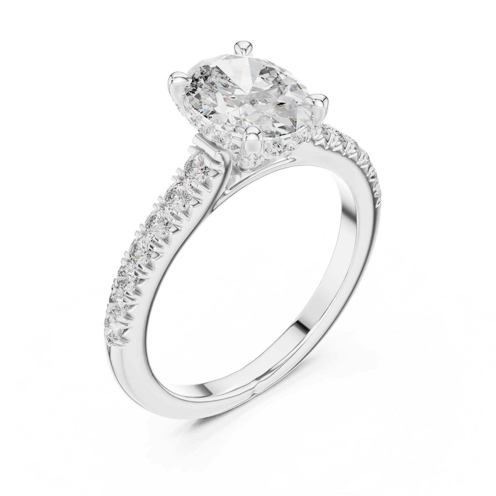 Gold Ring DDLR-249, White Gold, view 2