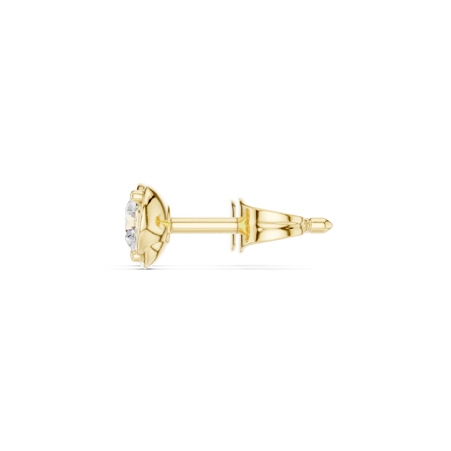 Gold Earrings SBER(53), Yellow Gold, view 3