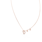 14K Solid Gold Lab Diamond Heart Pendant Necklace, Rose Gold, view 2