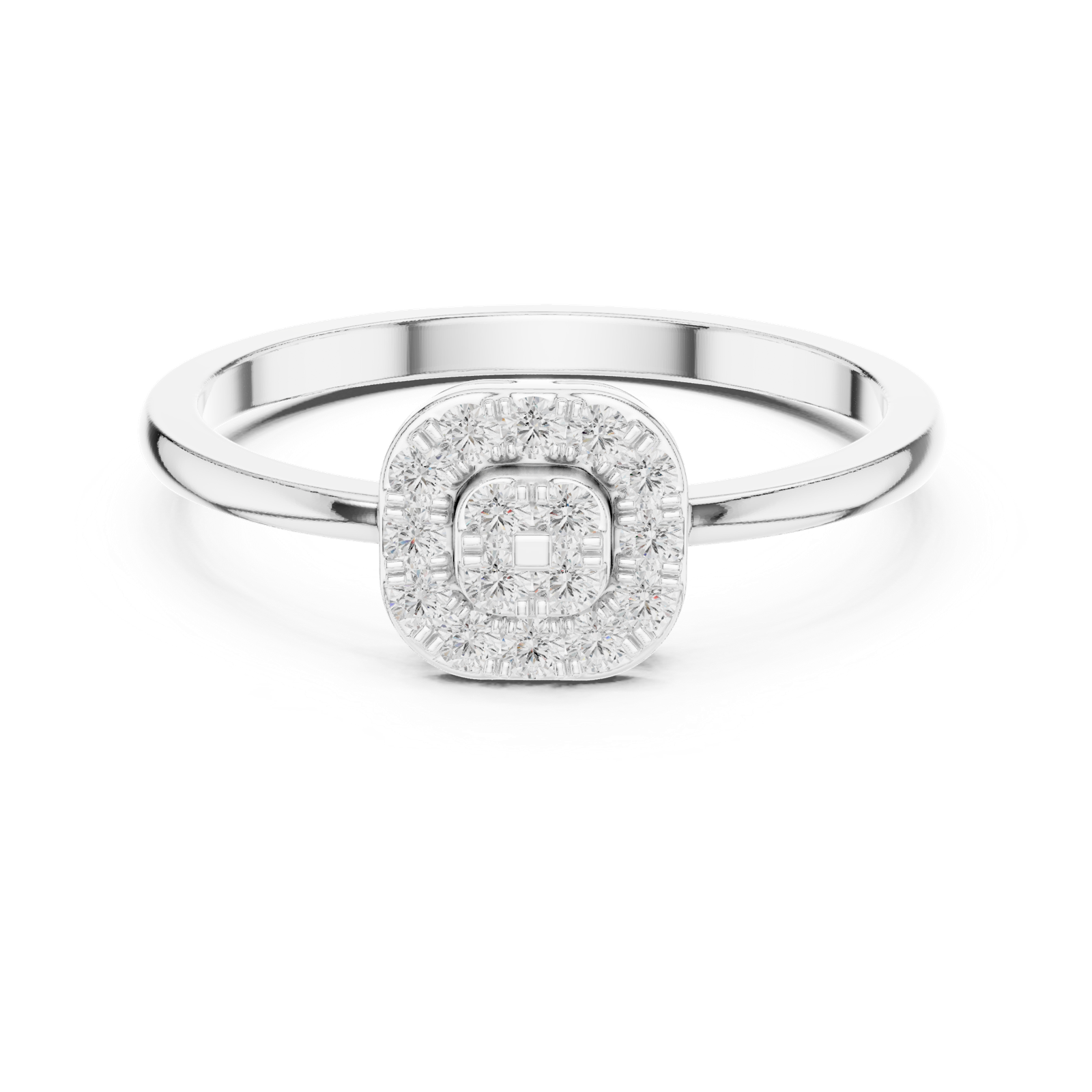 Gold Ring HLR-238, White Gold, view 4