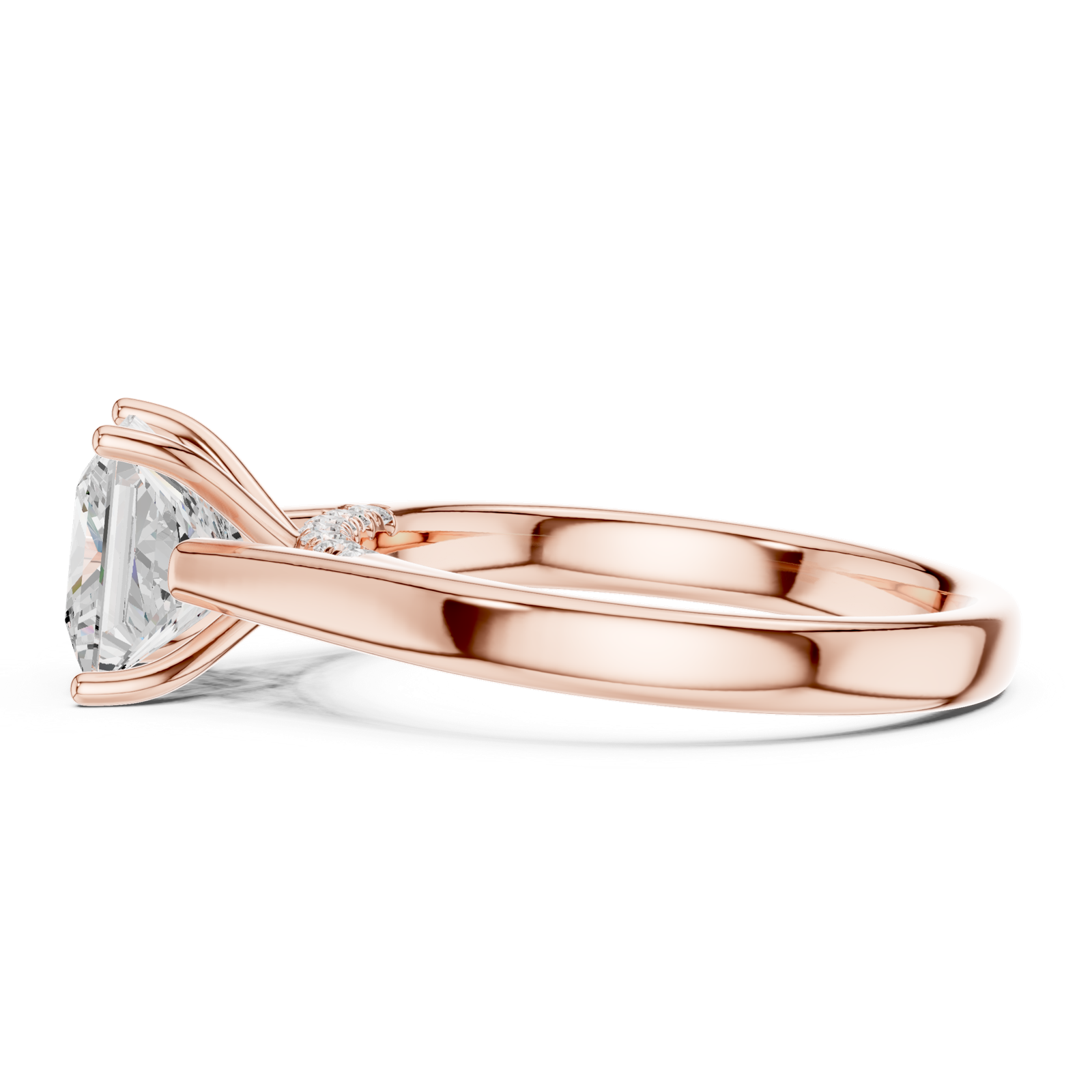Gold Jewelry L36-18, Princess center stone, Rose Gold, view 3