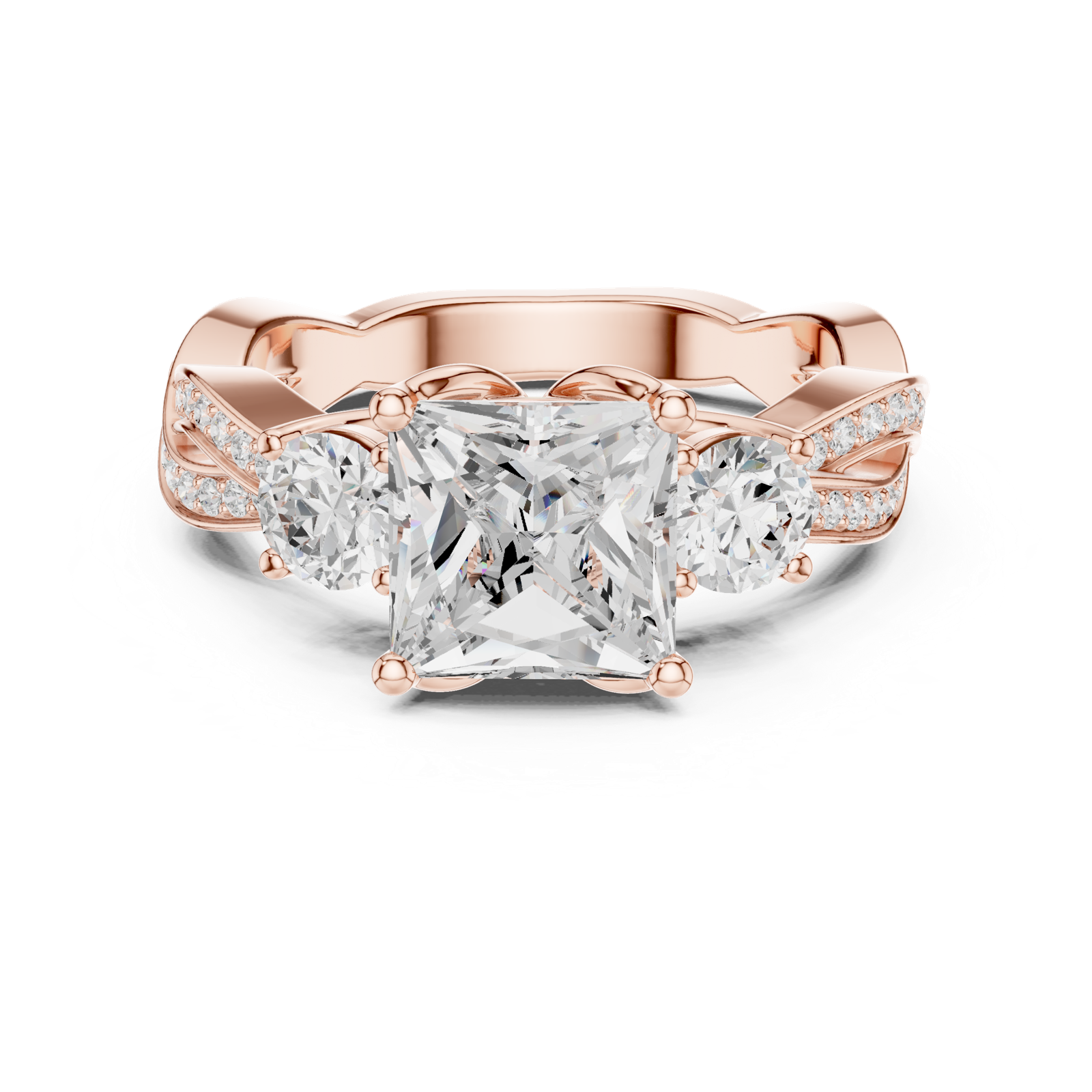 Gold Ring DDLR-268, Rose Gold, view 4