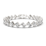 14K Solid Gold Lab Diamond Bracelet, White Gold