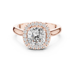 Gold Ring, Cushion center stone, Rose Gold, view 4
