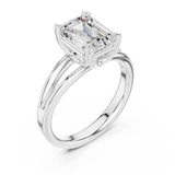 Gold Jewelry L36-7, Emerald center stone, White Gold, view 2