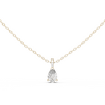 14K Solid Gold Lab Diamond Solitaire Pendant Necklace, White Gold