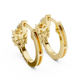 Gold Earrings L02-483, Yellow Gold, view 3