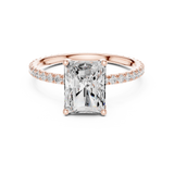 Gold Jewelry L36-16, Radiant center stone, Rose Gold, view 4
