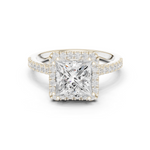 Gold Ring DDLR-255, Princess center stone, White Gold