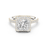 Gold Ring DDLR-255, Princess center stone, White Gold