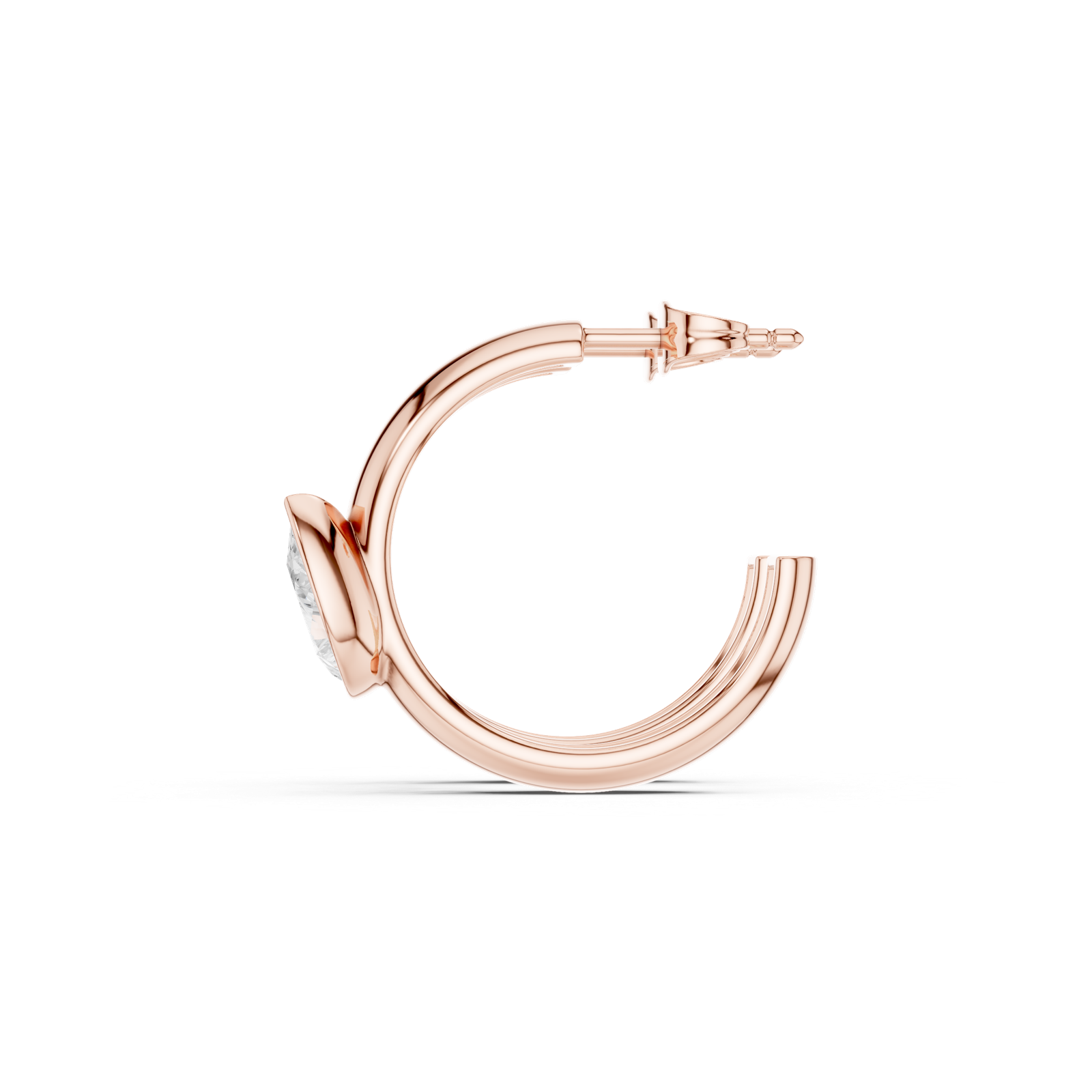 Gold Earrings SBER(34), Rose Gold, view 3