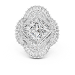 Gold Ring DR-6163, White Gold, view 4