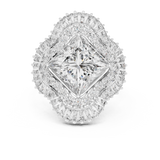 Gold Ring DR-6163, White Gold, view 4