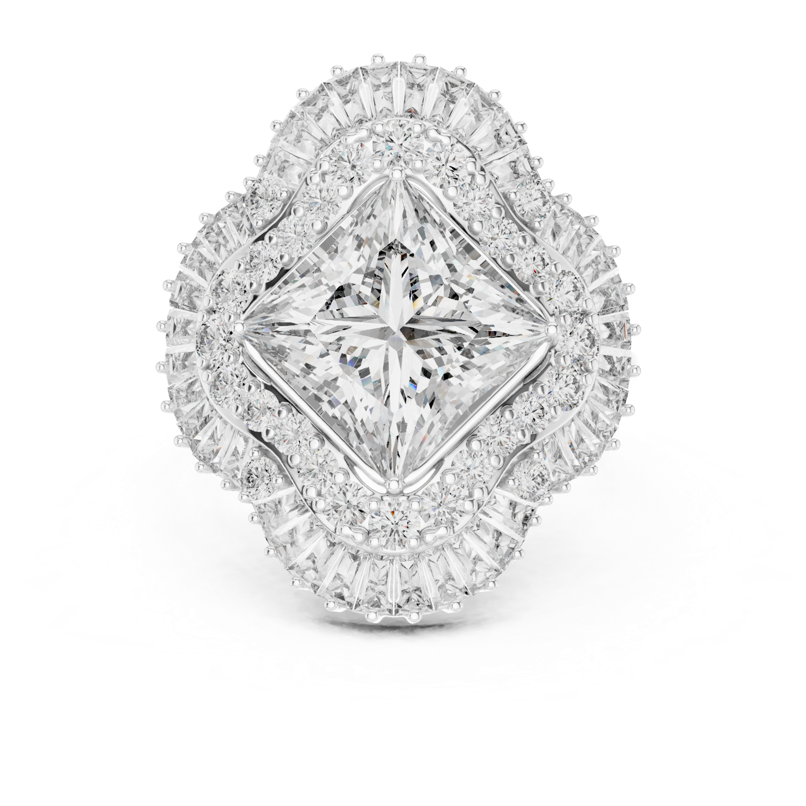 Gold Ring DR-6163, White Gold, view 4
