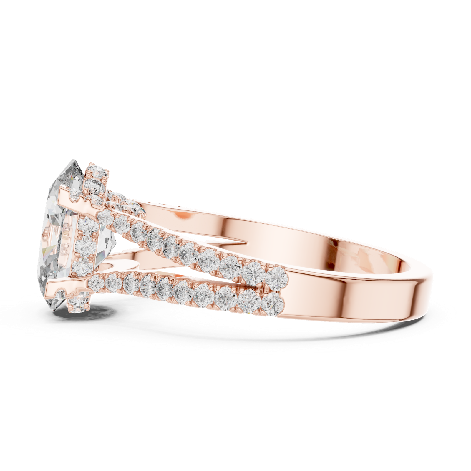 Gold Ring DDLR-183, Rose Gold, view 3