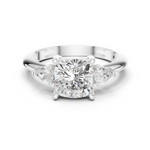 Gold Jewelry, Cushion center stone, White Gold