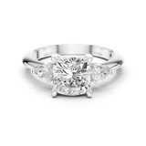 Gold Jewelry, Cushion center stone, White Gold