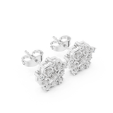 Gold Earrings AGDER-299-RPT, White Gold, view 2