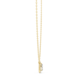14K Solid Gold Lab Diamond Halo Pendant Necklace, Yellow Gold, view 3