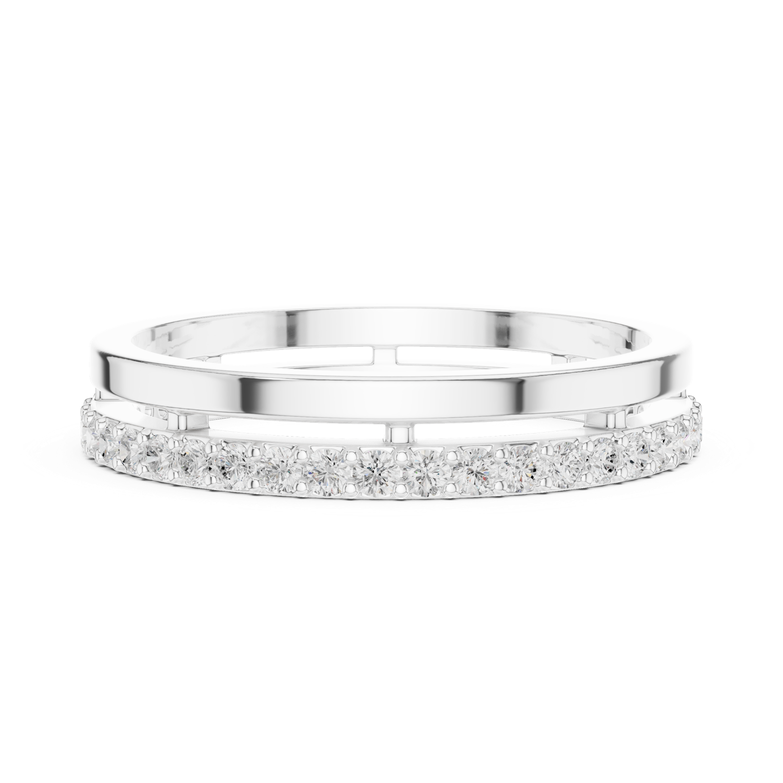 Gold Ring R26, White Gold, view 3