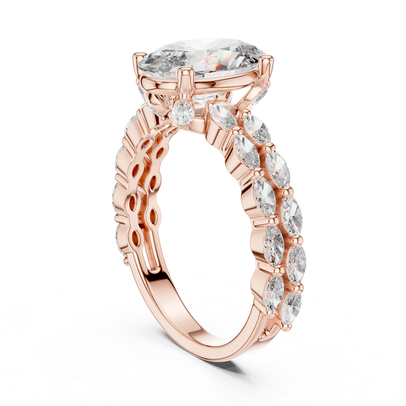 Gold Ring DDLR-064, Rose Gold, view 1