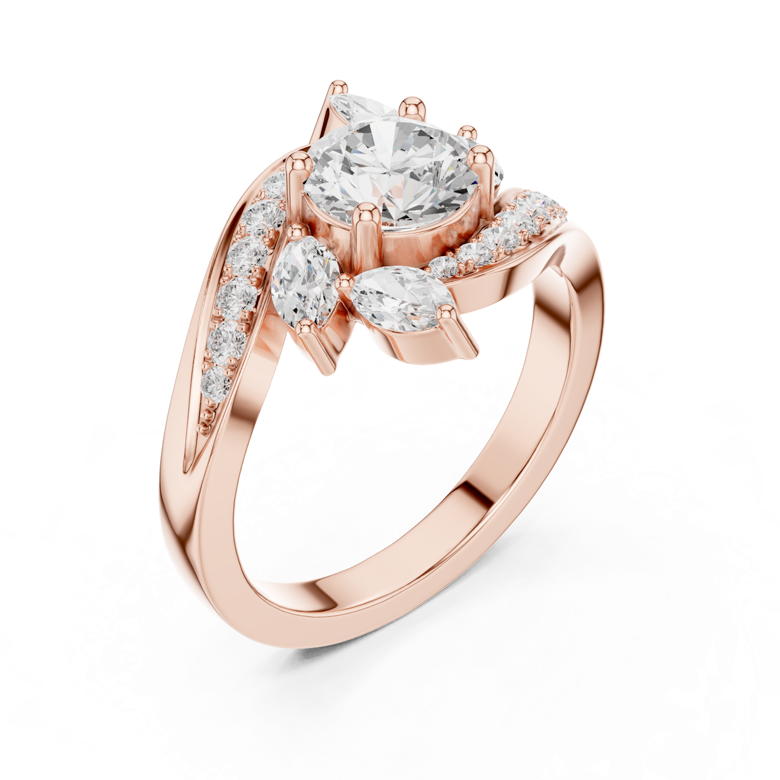 Gold Ring DDLR-436, Rose Gold, view 2