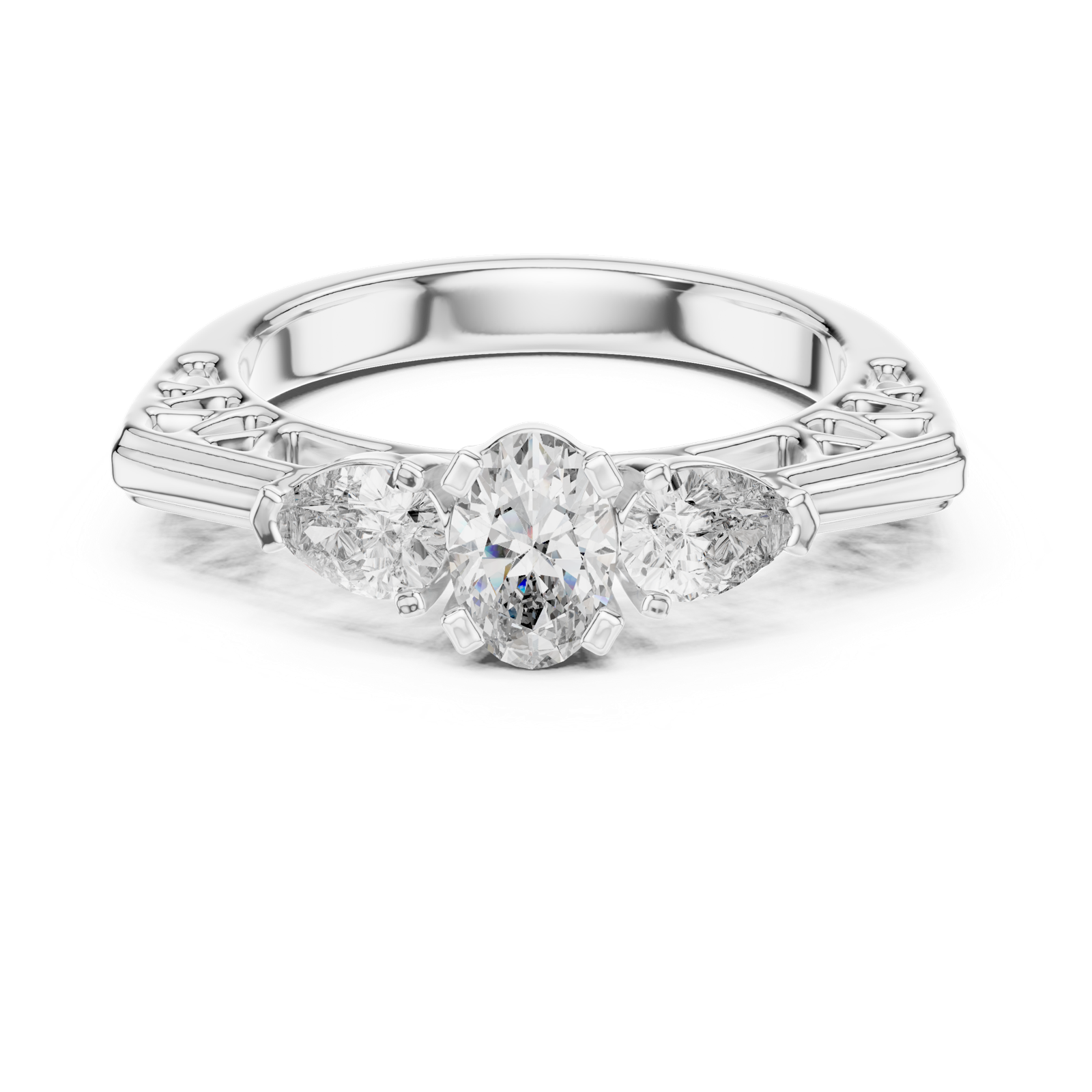 Gold Ring LR-0031, White Gold