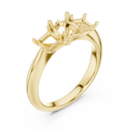 Gold Ring DDLR-044, Cushion center stone, Yellow Gold, view 2