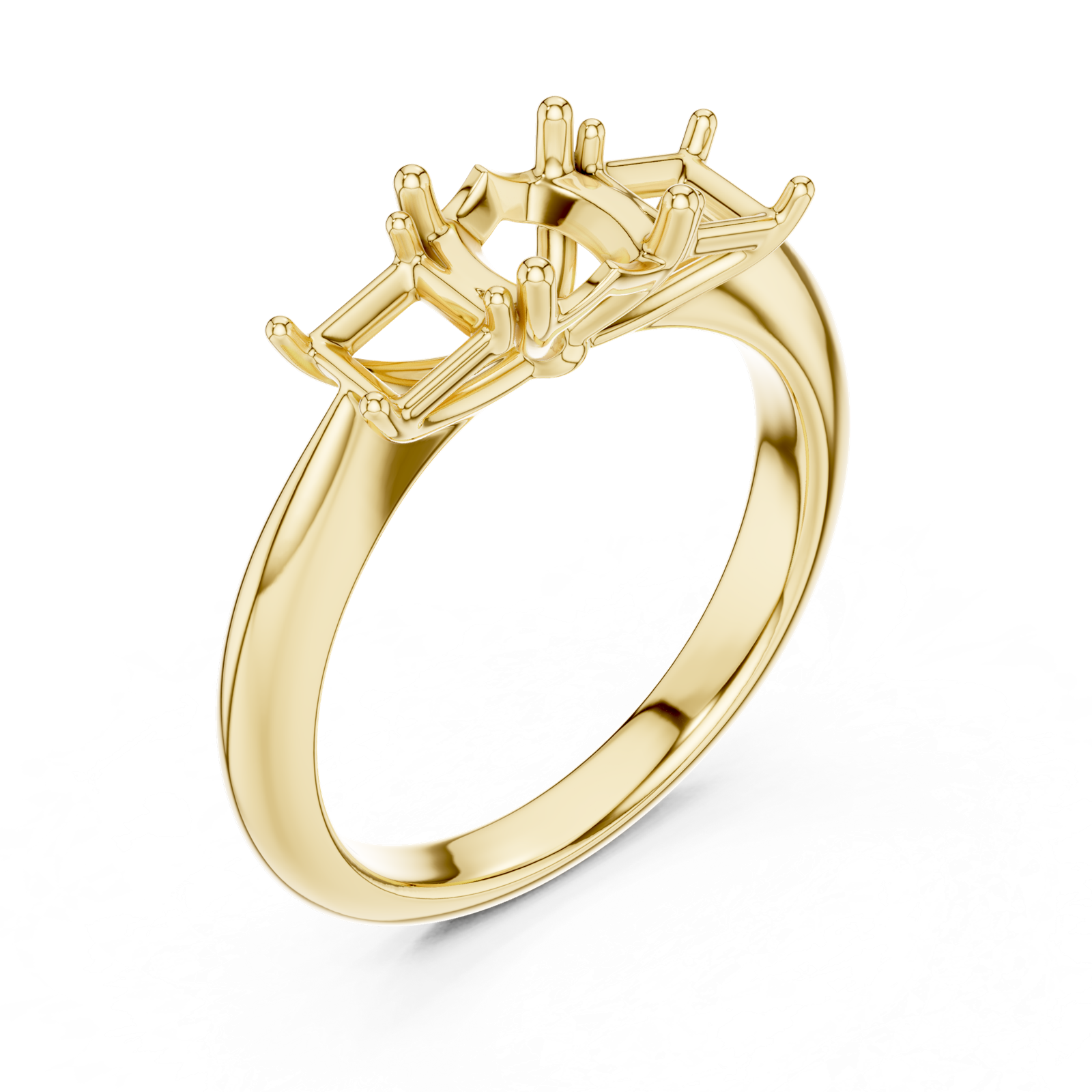 Gold Ring DDLR-044, Cushion center stone, Yellow Gold, view 2