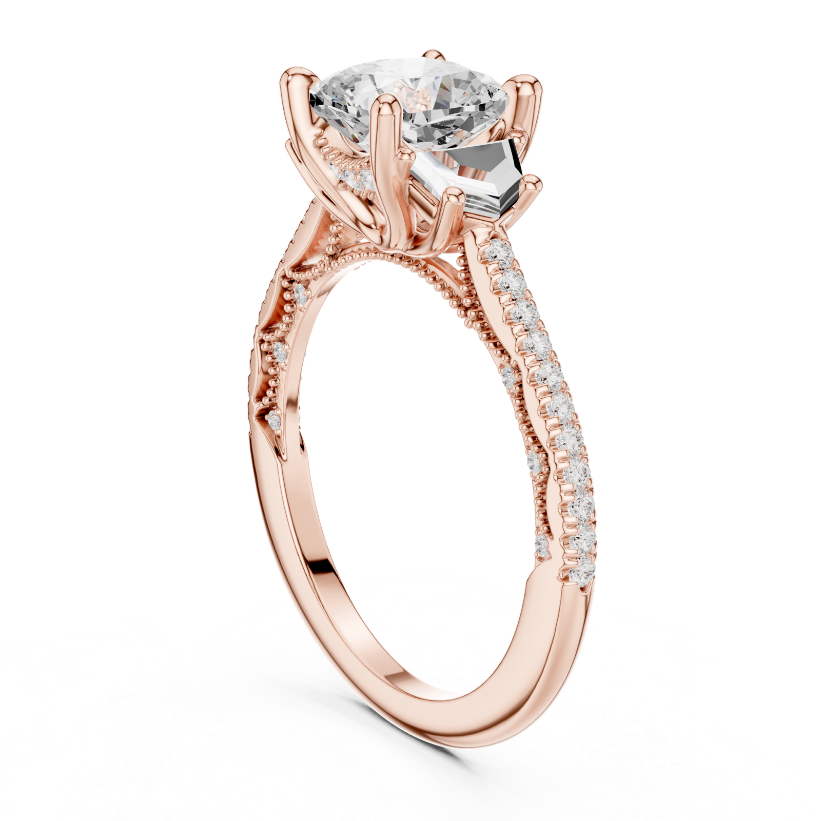 Gold Ring DDLR-283, Rose Gold, view 1