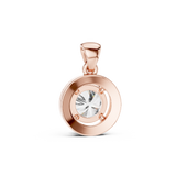 14K Solid Gold Lab Diamond Solitaire Pendant Necklace, Rose Gold