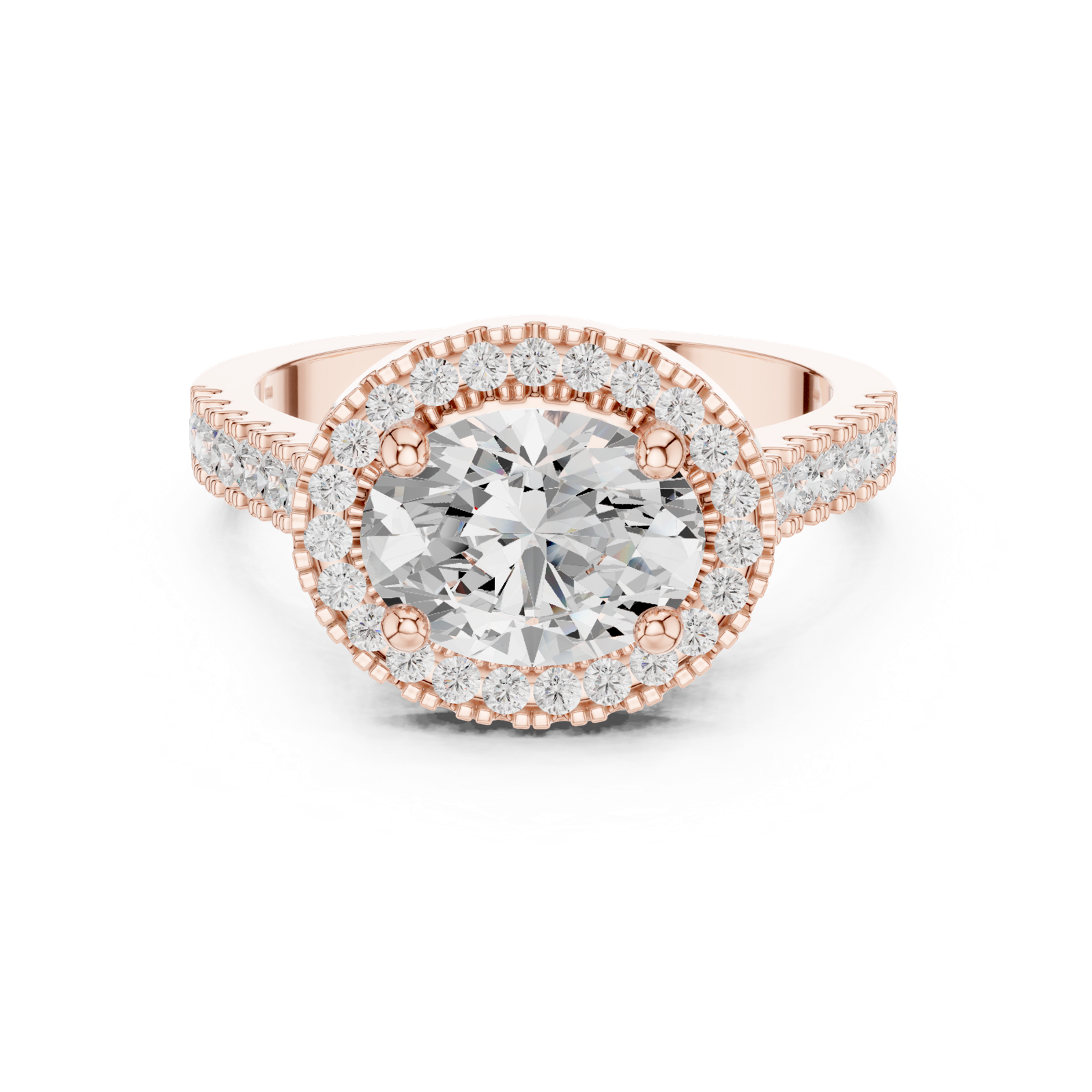 Gold Ring DDLR-322, Rose Gold, view 4