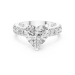 Gold Jewelry L35-63, Heart center stone, White Gold, view 4