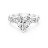 Gold Jewelry L35-63, Heart center stone, White Gold, view 4