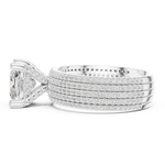 Gold Ring, Cushion center stone, White Gold, view 3