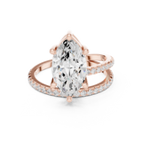 Gold Jewelry L35-39, Marquise center stone, Rose Gold, view 4