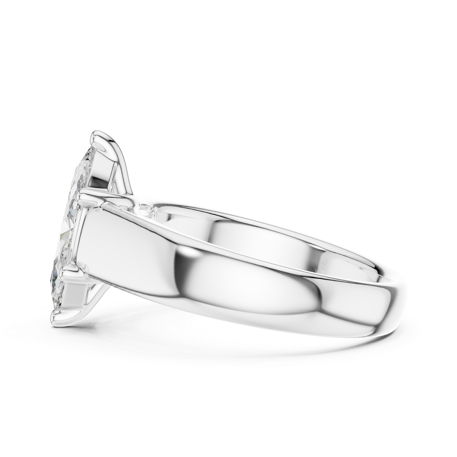 Gold Ring DDLR-067, White Gold, view 3