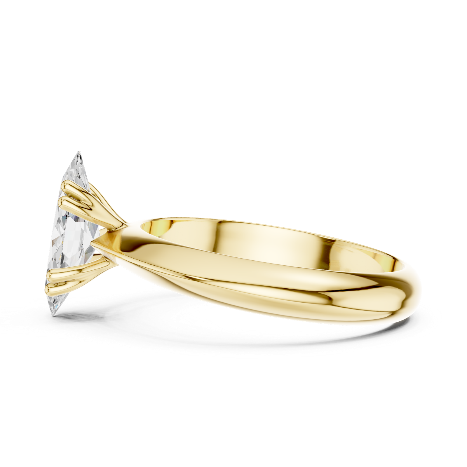 Gold Jewelry L36-8, Marquise center stone, Yellow Gold, view 3